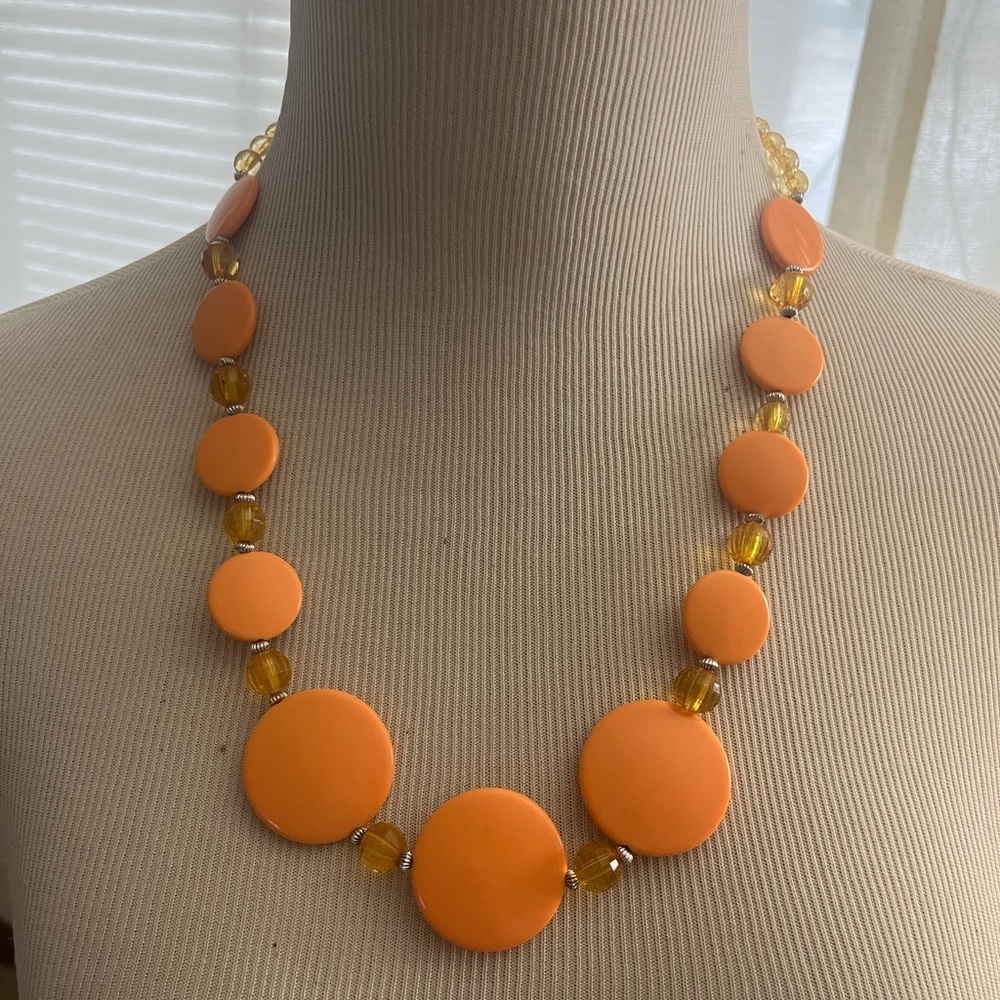 Very pretty but simple orange beaded necklace